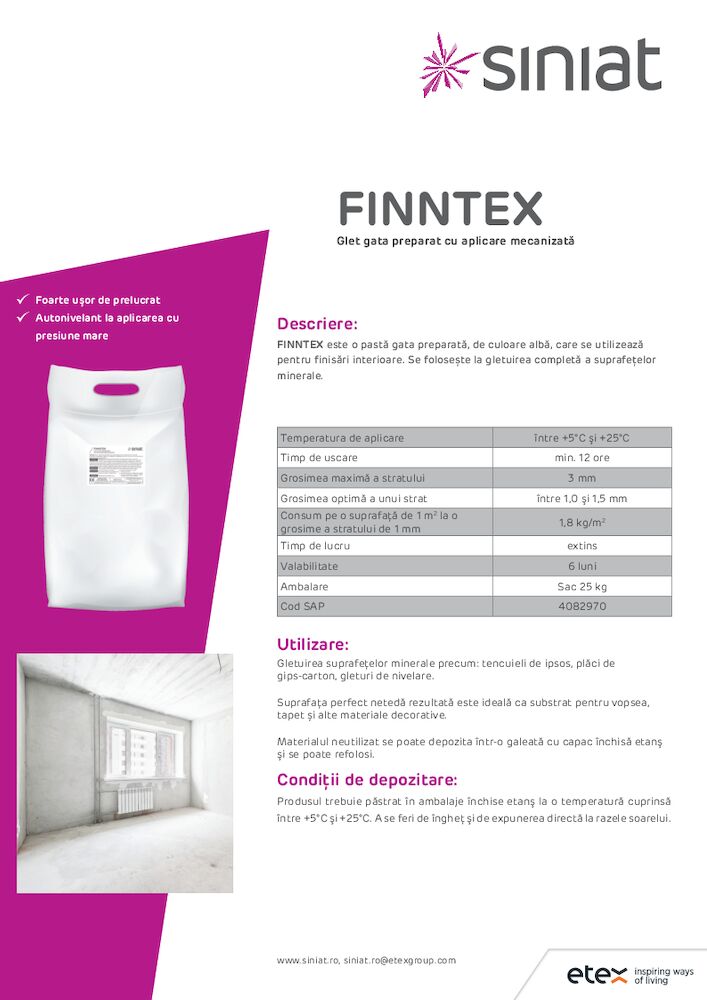 FinnTex - Fișă tehnică