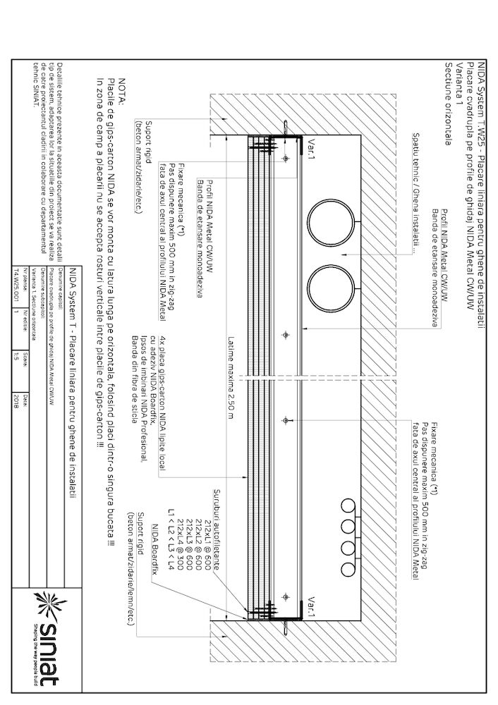 Placari Nida System T4.W25 - Detalii Tehnice