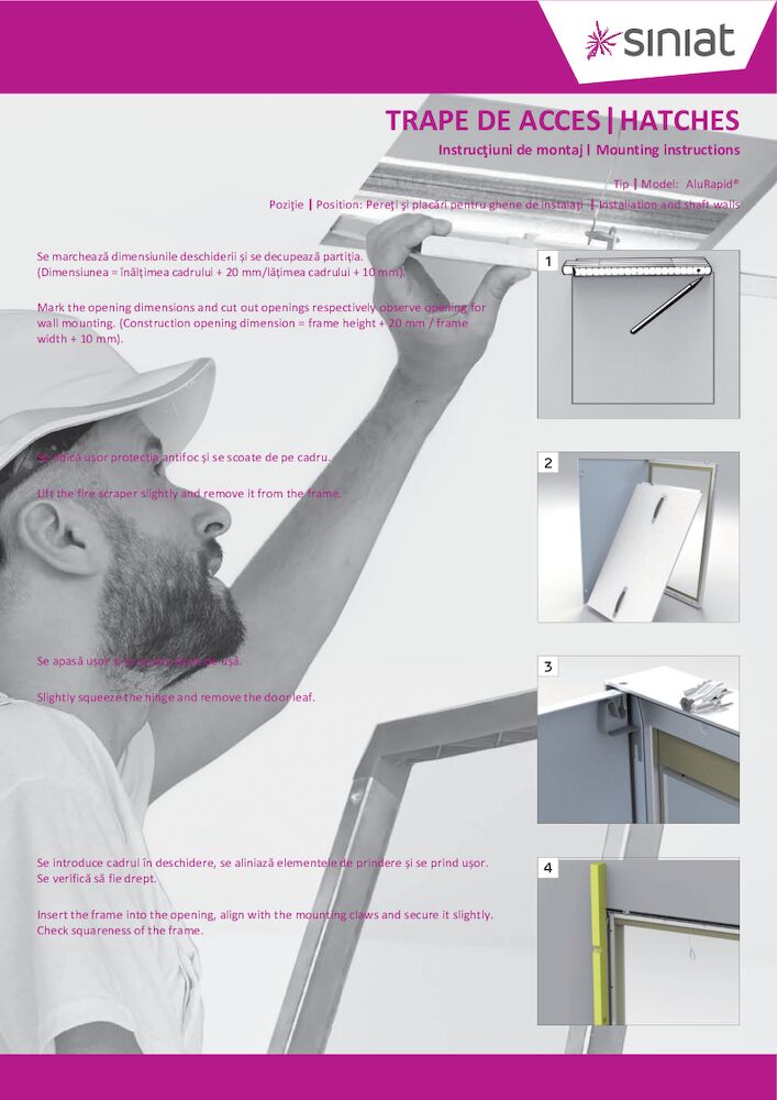 AluRapid - trapa de acces pereti - i&o - Instructiuni de montaj