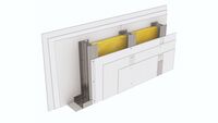 Perete gips-carton tip D triplu placat pe structura metalica cu montanti dublati si cu izolatie din vata minerala