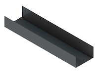Profil de ghidaj rezistent la umezeala fabricat din tabla zincata cu grosime de 0.6 mm, avand in sectiune forma literei "U"